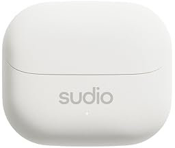 Sudio D1 Snow White, In-Ear Earbuds, Up to 6 Hours Playtime (30 Hours total), Sweat & Splash Resistant, Built-in Microphones (2), Bluetooth 5.4