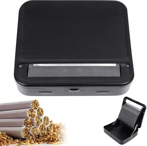 LHOEST Rollbox Zigaretten Tabak Dreh Maschine, Durchmesser 6-8 Mm, Länge 70 mm, Rollmaschine mit 100pcs Zigarettenpapier, Cigarette Rolling Machine, Stopfmaschine Drehmaschine Zigaretten