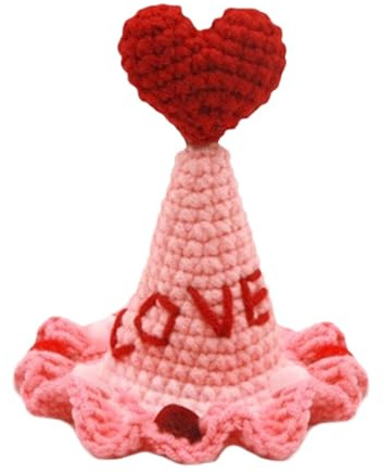 Cappello per cani a maglia, cappello di gatto morbido, fascia per animali da compagnia all'uncinetto fatto a mano, comodo copricapo per San