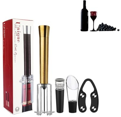 Goowafur Juego de abridor de botellas de vino tinto,Juego de apertura de vino | Kit de abridor de botellas con tapón de vacío,Prácticos accesorios para abridor de botellas de vino para el hogar,