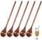Lot de 5 cuillères en bois à long manche, cuillères à mélanger en bois de 20 cm pour café, cuillères de cuisine en bois pour manger, mélanger, mélanger la cuisine