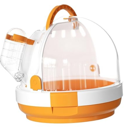 FewNvWa Transportador de Loros, Caja para Animales Pequeños, Jaula para Hámster Y Aves, Naranja