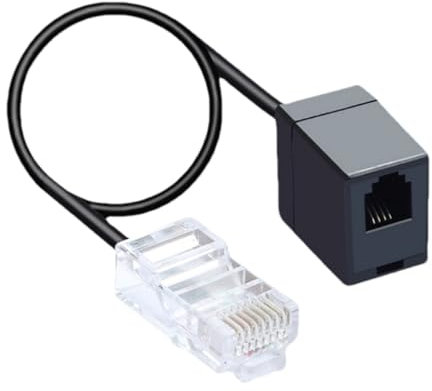 Cavo adattatore da RJ11 a RJ45 - connettore della linea telefonica da 14 pollici, da 8p4c a 6p4c | Accoppiatore portatile da RJ45 a RJ11 per telefono fisso, modem, DSL, attrezzatura VOIP, utilizzo del