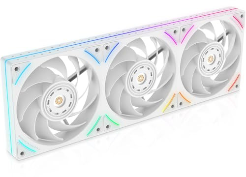 Thermalright TL-UB36W 360 mm PC kylfodral med en ram – PWM 2150 RPM hastighet | ARGB-belysning | 207CFM Airflow | Enkel modulkabel, för chassi och vätskekylare (vit)
