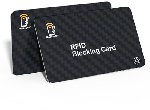 Carte bloqueur RFID NFC - Carte de Protection Contre Le vol de données - Ultra Fine - pour protéger Contre Le vol de données, Protection des Cartes, Protection NFC, Lot de 2, 85.5 * 54 * 0.8mm