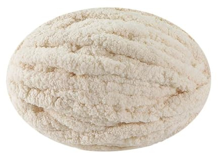 Handstickgarn, Chunky Chenille Yarn 250g Ball for Knitting and Crochet Multicolor(Beige)