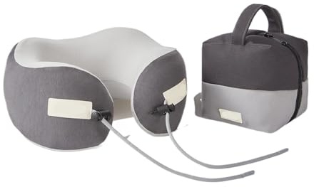 Bärbar Luftresekudde Nackkudde For Resor Och Kontorsbruk Sömnstöd For Flygplan Flygkudde(Grey)