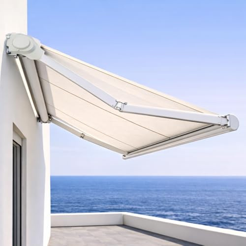 Tenda da Sole a Bracci Estensibili su Misura e Personalizzabile con Cassonetto – Motore o Manuale, LED, Sensori Vento/Sole, Installazione Parete o Soffitto
