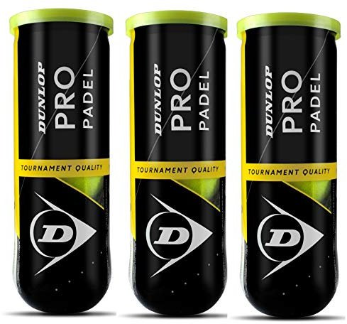 Dunlop Pro Paddelball, Gelb, 3 Stück Insgesamt 9 Bälle