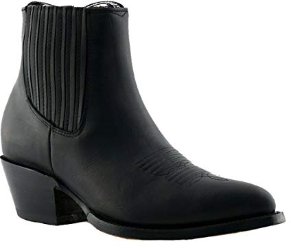 Grinders Maverick Stivaletti Unisex di Pelle Nera Stile da Ballo Cowboy Occidentale 10