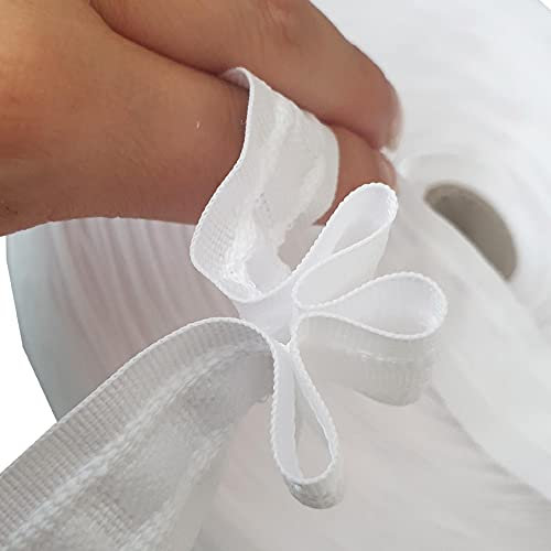 Bestlivings Faltenband mit 3er Falte Weiß 25mm (Länge: 5m - 50m), 1:2 Gardinenband zum Aufnähen für Stoffe, Gardinen und Vorhänge, Kräuselband