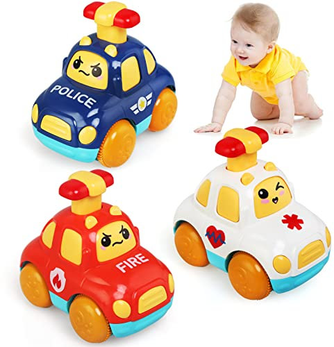 LEADSTAR Baby Aufziehauto,3 Stück Spielzeugauto Set Baby Auto Spielzeug Fahrzeuge Reibung Zurückziehen Spielzeugautos Autos Kinderspielzeug Strumpffüller für Jungen Mädchen Kinder ab 1 2 3 Jahre