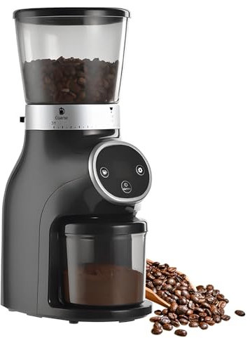 Pretfy kaffeemühle Elektrisch,200W Kaffeemühle mit 31 Mahleinstellungen,Coffee Grinder mit LCD Digitalanzeige, Tropfkaffee und French Press,275g Bohnenbehälter
