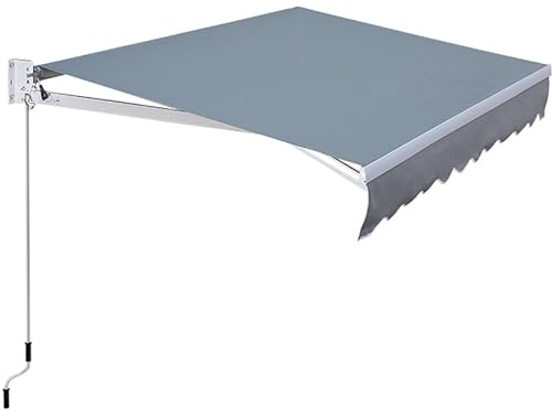 RUYICZB Tenda da Sole per Esterno Avvolgibile, Tenda da Esterno A Bracci Estensibili con Manovella Manuale, Angolazione Regolabile per Balcone E Terrazzo Finestra Porta,3 x 1.5m/9.8 x 5ft