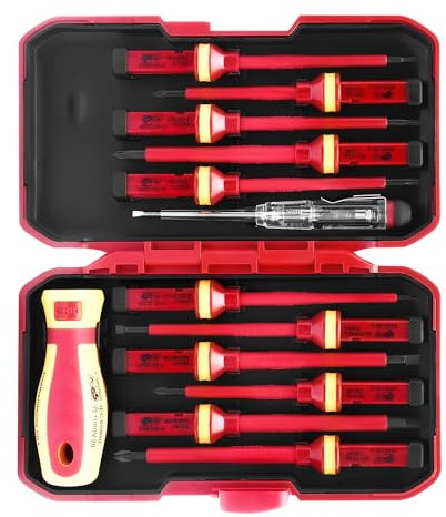 13 Piezas Kit Herramientas Electricista Destornillador Electricista, Aislamiento VDE Juego Destornilladores Electricista Juego de Destornilladores, Magnético Juego Destornilladores Profesionales