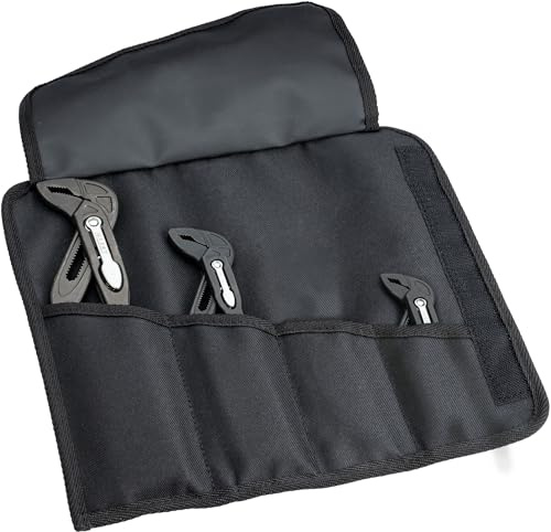 HAZET Juego de alicates universales para bombas de agua 760/3 (3 piezas, 125/180/260 mm, con ajuste rápido, fosfatadas, acero al cromo vanadio, incluye funda)