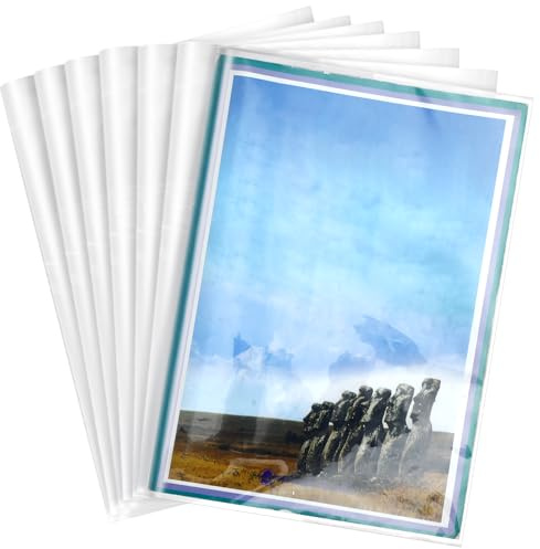 Clabby 20 Pcs A4 Book Cover Clear Plastic Exercise Book Covers | Waterproof School Notebook Protector Sleeve Adjustable Non Slip Transparent Jacket Protective Sleeve for Office School