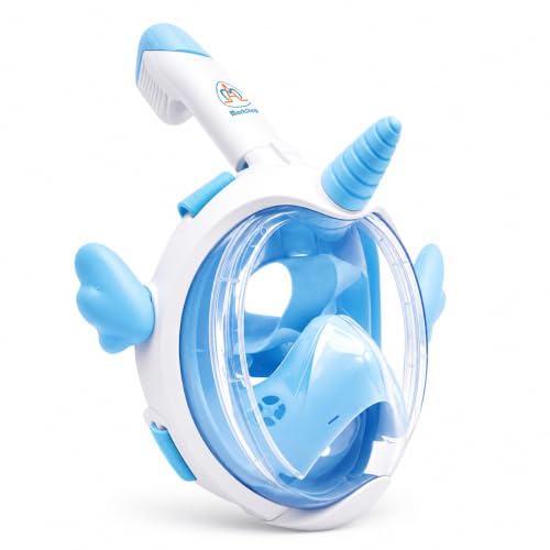 Markshop Snorkel Set Kids 6-14 – Full Face Snorkel Mask for Children, Unicorn Kids Snorkel Set with 180° Panoramic View, Anti-Fog & Anti-Leak Snorkel Mask -Gift for Boys & Girls