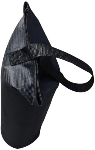 Milisten Saco de Arena Plegable para Toldo Fijo y Cenador, Bolsa de Arena 15x40 Cm, Tela Oxford Negra Resistente al Viento para Camping y Jardín Exterior