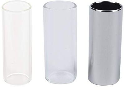 Bosiyrggrl 1Pcs Guitar Glass Slippery Stick Glass Slide 6.8Cm & 2Pcs Glass Slide and Metal Slide for Guitar, Medium (6 Cm)