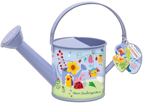 Moses. Regadera de Metal para niños con Cabezal pulverizador y 1,3 litros de Capacidad, regadera de Metal con asa, Resistente a la Intemperie, Juguete para Exteriores a Partir de 3 años