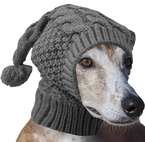 Ahuuen Gorro de Punto para Perro, Gorro de Punto para Perro con Orejera - de Punto cálido para Perros de Invierno | Linda Ropa para Mascotas, protección para el Cuello y la Cabeza, Gorro Tejido