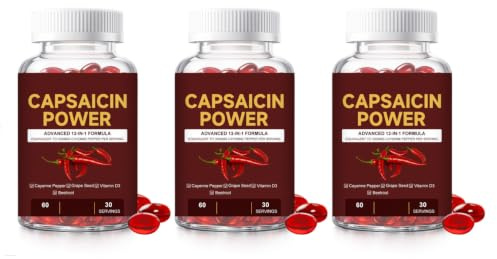 capsaicin extrakt 60count | Cayennepeppar, matsmältnings- och cirkulationsstöd， med vitamin D3+K2, icke-GMO och glutenfri