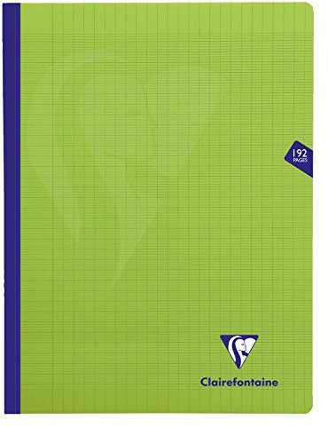 Clairefontaine 359341C Un Cahier Brochure Cousu Fil Mimesys Vert - 24x32 cm - 192 Pages Grands Carreaux - Papier Blanc 90 g - Couverture Polypro