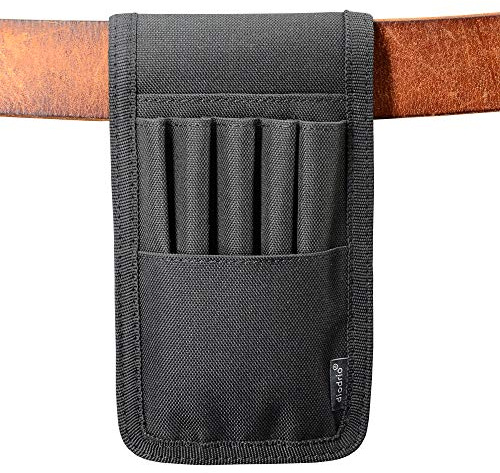 diodrio Belt Pen Holder, Pencil Holder pouch, Pen Sleeve Case Holster for Belt, Hold Multiple pens, Hold 6 Inch Ruler, 4 Pens and a Marker. Made of Durable Fabrics, Detachable, Black.