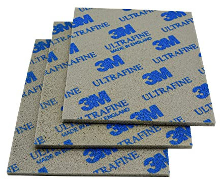 Lot de 3 tampons Souples Fait avec 3 M Éponge Abrasive Tampon abrasif Ponçage et Polissage Tampons en Mousse de ponçage Humide ou Sec Lavables et réutilisables