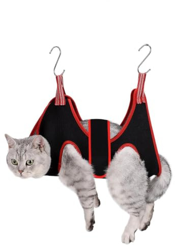ATO-DJCX Cat Grooming Hammock Harness for Small Dogs,Pet Hammock Restraint Bag,Dog Grooming Sling for Trimming Nail and Ear/Eye Care(XS Size,6.5)