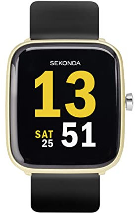 Sekonda Motion 36mm Smart Watch with Heart Rate and Sleep Monitor, Daily Activity, Sports, Music, Weather and Message Functions, with Rubber Strap