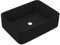 Waschbecken Rechteckig 41 x 30 x 12 cm Keramik Waschtisch Waschplatz Handwaschbecken Aufsatzwaschbecken Waschschale Aufsatzwaschtisch ohne Hahnloch und ohne Überlauf, Matt Schwarz