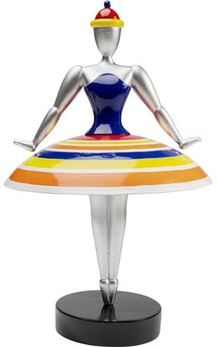 Kare Design Deko Figur Primaballerina Stripes, Mehrfarbig, Polyresin, Stahlstange, Handgearbeitet, Handbemalt, 35x22x22cm (H/B/T)
