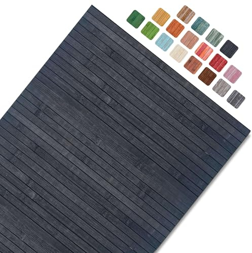 CosìCasa Halkfri bambu köksmatta – kökslöpare vattenavvisande, lätt att rengöra | halkfri köksmatta tvättbar i metervara – bambumatta (svart, 50 x 230 cm)