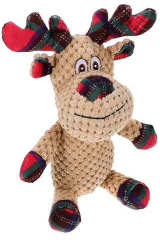 PRETYZOOM Weihnachtliches Quietschspielzeug Für Hunde Plüsch REH Kauspielzeug Für Welpen Beschäftigung Zahngesundheit Langlebig Und Unterhaltsam