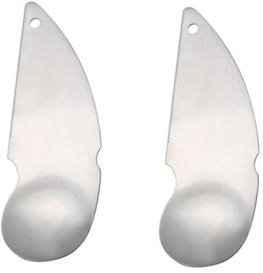 Ciieeo 2 Pezzi Cucchiaio per Pelare i Kiwi in Acciaio Resistente Utensili Manuali per Tagliare Kiwi Pesche Agrumi e Arance Aiutante in Cucina