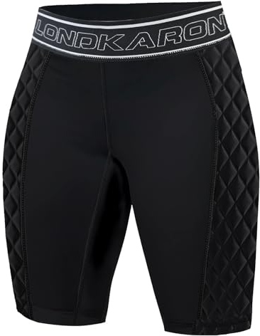 Londkaron Youth Girls Padded Softball Sliding Shorts, Elite Compression Slider Shorts (Black, Large)