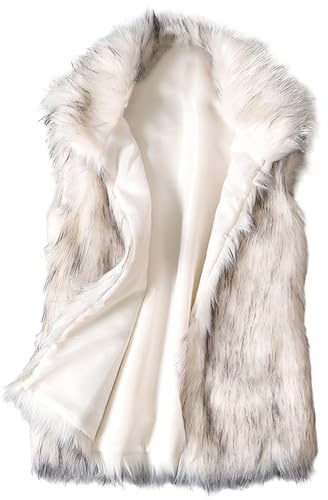 Keuyeo Gilet en Fausse Fourrure pour Femme, Veste Courte Chaude sans Manches, Manteau Doux Moelleux, Vêtements D'extérieur pour Le Printemps, L'automne l'hiver