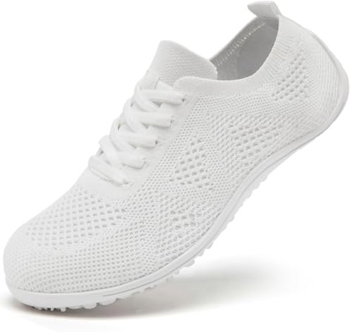 DLWKIPV Women's Barefoot Shoes, White, Size US 7.5