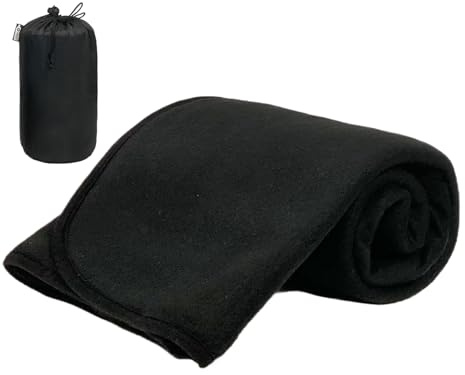 Manta de viaje, manta de viaje grande, reutilizable, lavable, funda de forro polar suave y acogedora, bolsa de almacenamiento compacta incluida, para mujeres, hombres, adolescentes, adultos, deportes