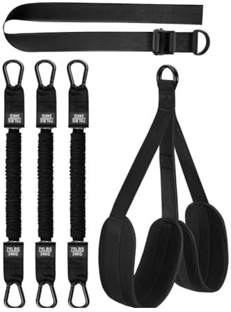 FLKWOP Ceinture assistée de traction de 34 à 136 kg - Multifonctionnelle - Outils de musculation - Bande d'assistance élevée - Intensité M3j8