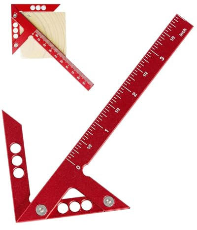 1 Pcs Escuadra Carpintero Falsa Escuadra Medidor Trazado Central Indicador Trazado Ángulo para Mediciones en Carpintería Procesamiento de Herrajes Centrado Cilíndrico y Marcado de Ángulos
