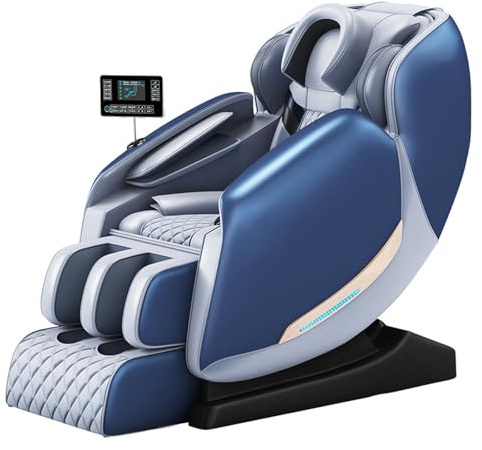 JQslycdmv Sillón De Masaje, Sillón Reclinable Shiatsu De Gravedad Cero, Función De Sueño, Diseño Único De Masaje De Brazos, 9 Modos De Masaje Automáticos(Blue)