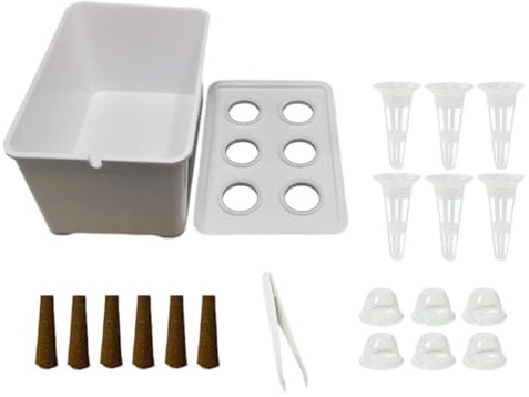 FACAIIO Kit di coltivazione idroponica autoirrigante per erbe, sistema di coltura dell'acqua indoor con contenitori per piantare, design salvaspazio, 12 x 18 x 10,5, scatola di plastica per gli amanti