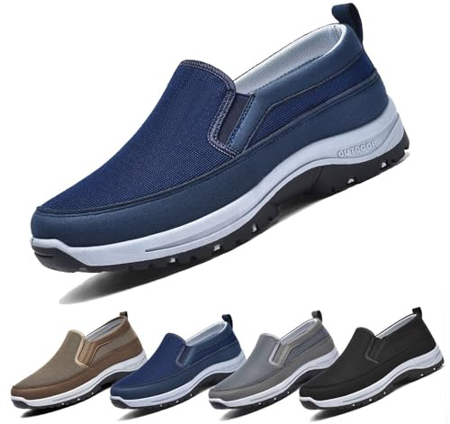COITROZR Chaussures OrthopéDiques Homme,Chaussures Homme sans Lacets Baskets De RandonnéE en Plein Air LéGèRes Et Respirantes avec Soutien De La VoûTe Plantaire