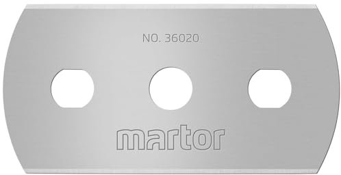 MARTOR 250 x lames industrielles, lames de rechange cutter, couteau de sécurité, 22 mm, tranchantes, Dans distributeur, utilisables 4 fois, No. 36020