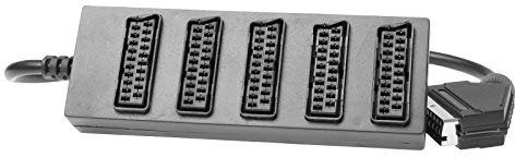 S/CONN Maximum Connectivity Scart-Verteiler Vollverschaltet - 5-Fach Kabelverschalter Mit 1 Stecker/5 Buchsen - Splitter - Schwarz - 0,5m