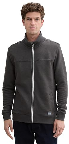 TOM TAILOR Hombre Sudadera con cuello alto 1021269, 11086 - Dark Grey Melange, XXL