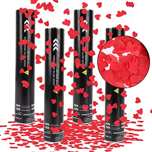 Tubi Coriandoli Matrimonio*4pcs, XiXiRan Sparacoriandoli Compleanno, Cannone Spara Coriandoli Laurea, Coriandoli Cannone Biodegradabile, Coriandoli Popper, Tubo Sparacoriandoli Matrimonio (amore)